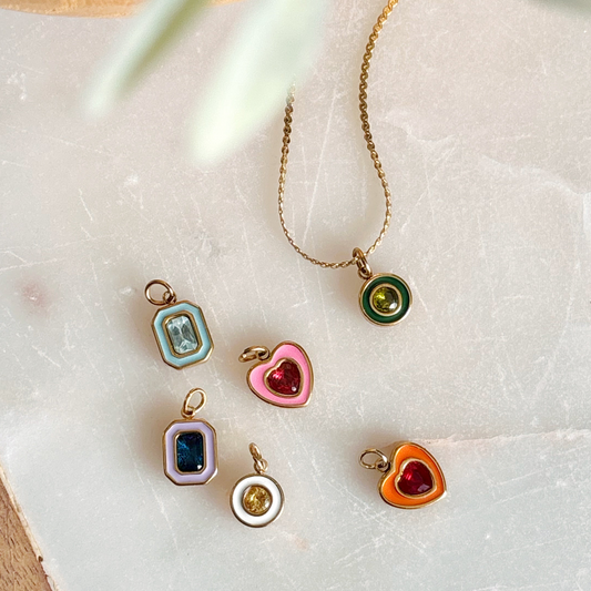Enamel Gemstone Charm
