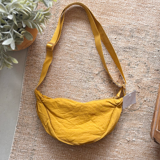 Nylon Crossbody Bag - Golden Yellow