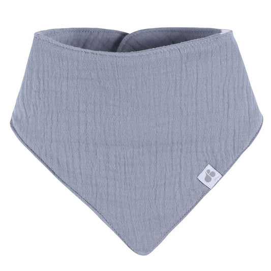 Muslin Bandana Bib - Grey Blue
