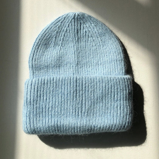 Royal Angora Beanie - Sky Blue