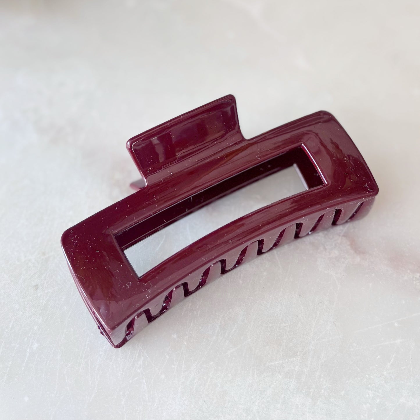 Glossy Claw Clip - Merlot
