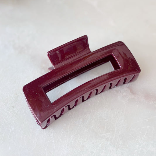 Glossy Claw Clip - Merlot