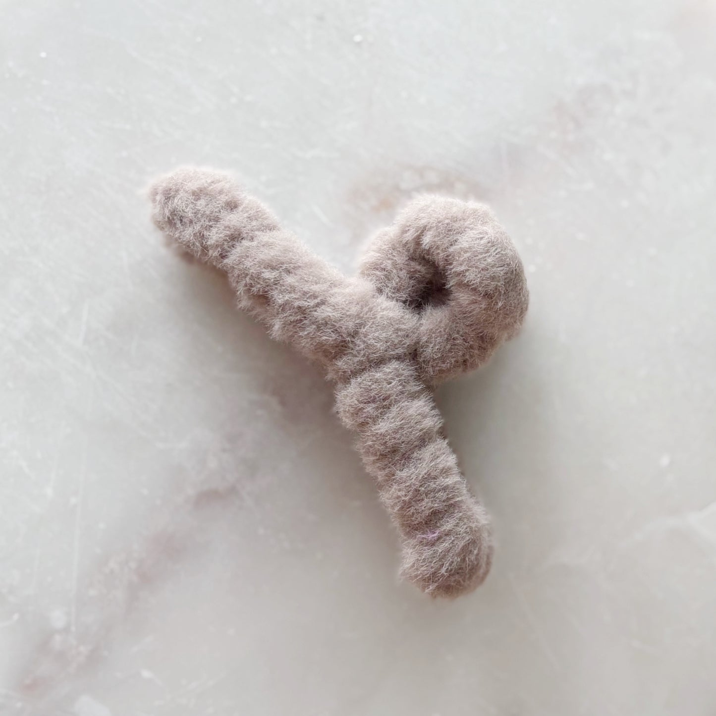 Fluffy Hair Clip - Tan