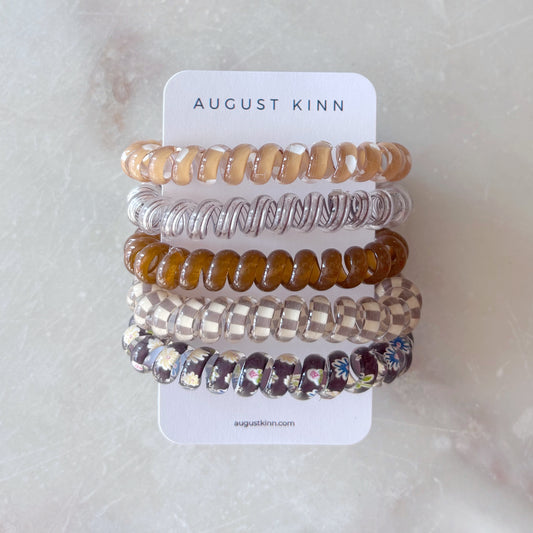 Coil Hair Ties - Almond