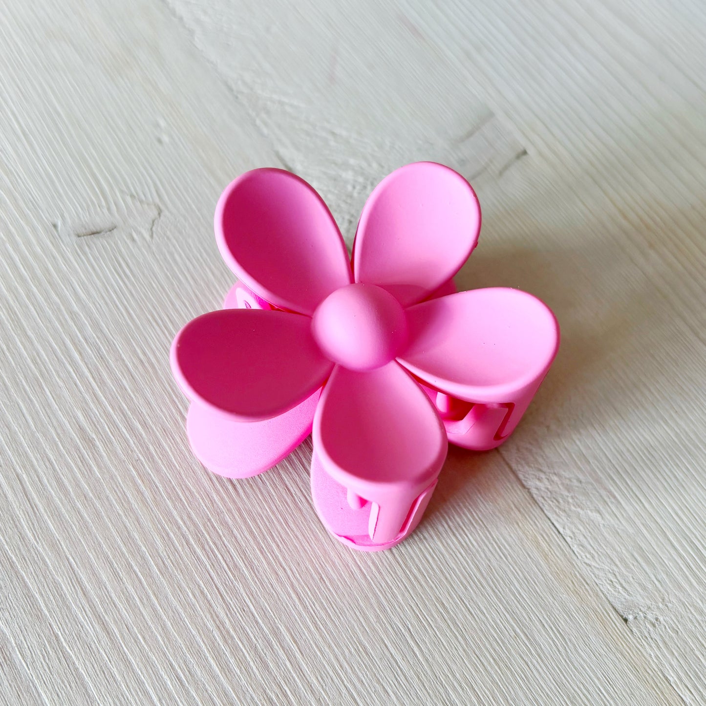 Small Flower Claw Clip - Bright Pink