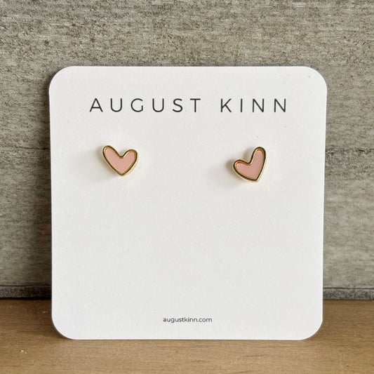 Light Pink Heart Stud Earrings