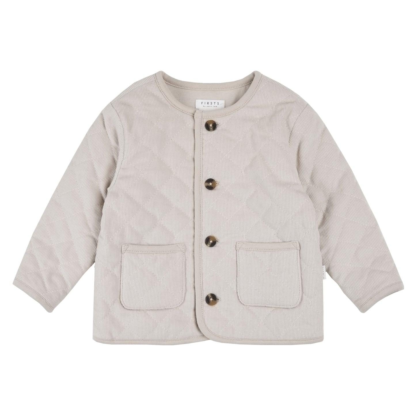 Quilted Micro Corduroy Jacket - Beige