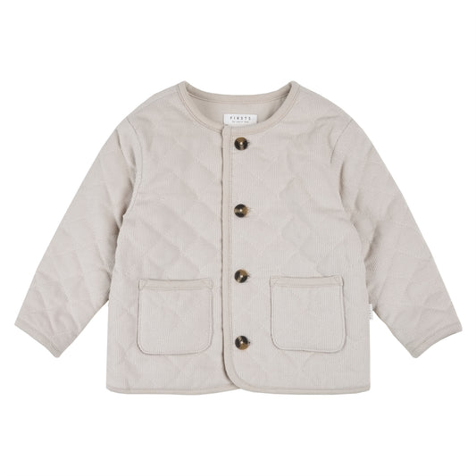 Quilted Micro Corduroy Jacket - Beige