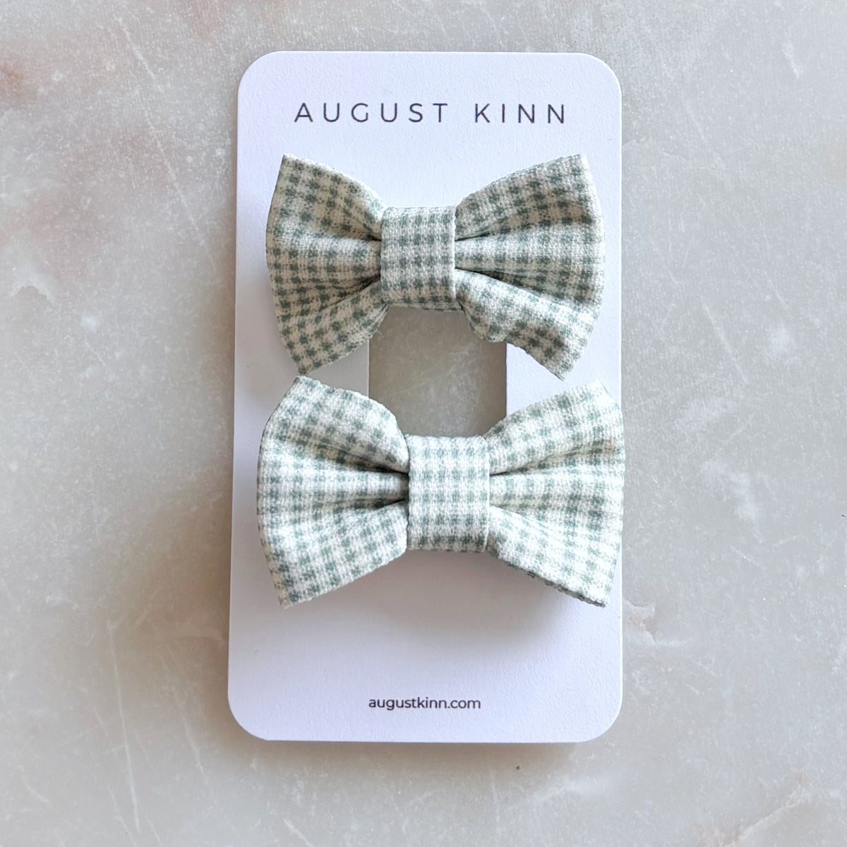 Mini Hair Clips - Green (set of 2)
