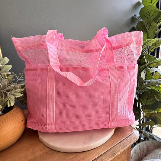 Mesh Tote Bag - Light Pink