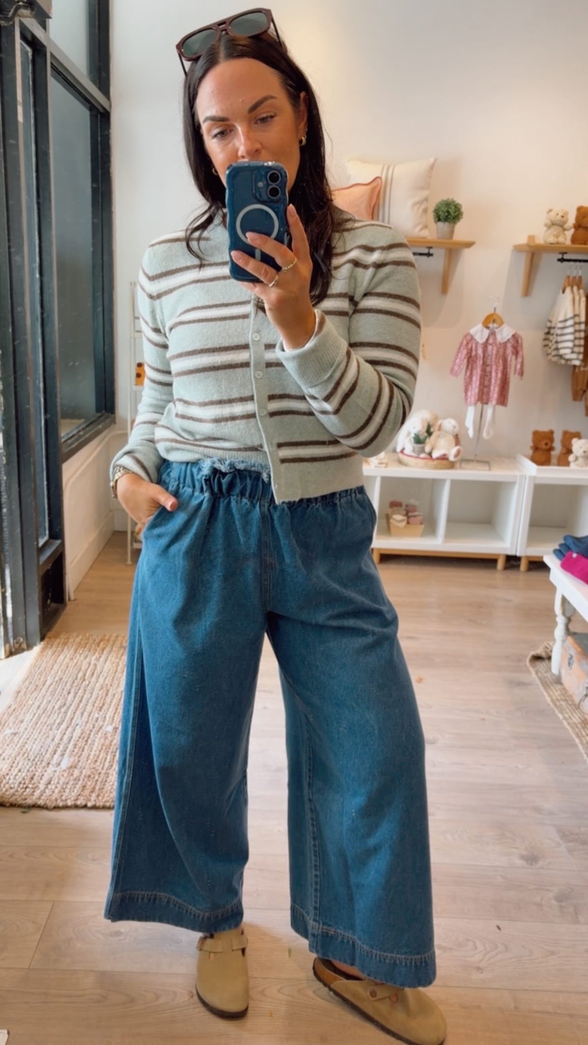 Denim Palazzo Pant - (O/S)