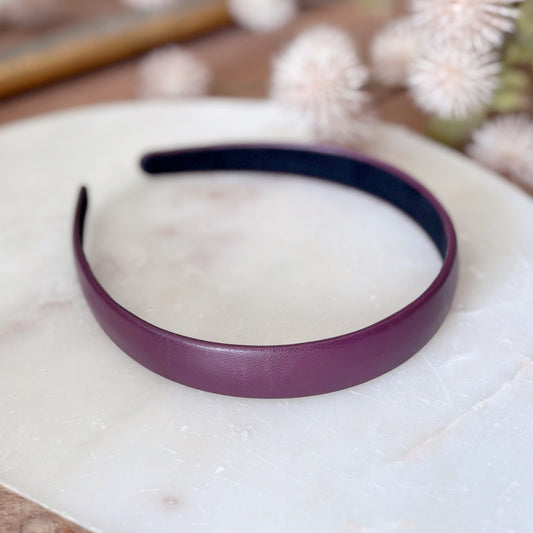 Leatherette Headband - Burgundy