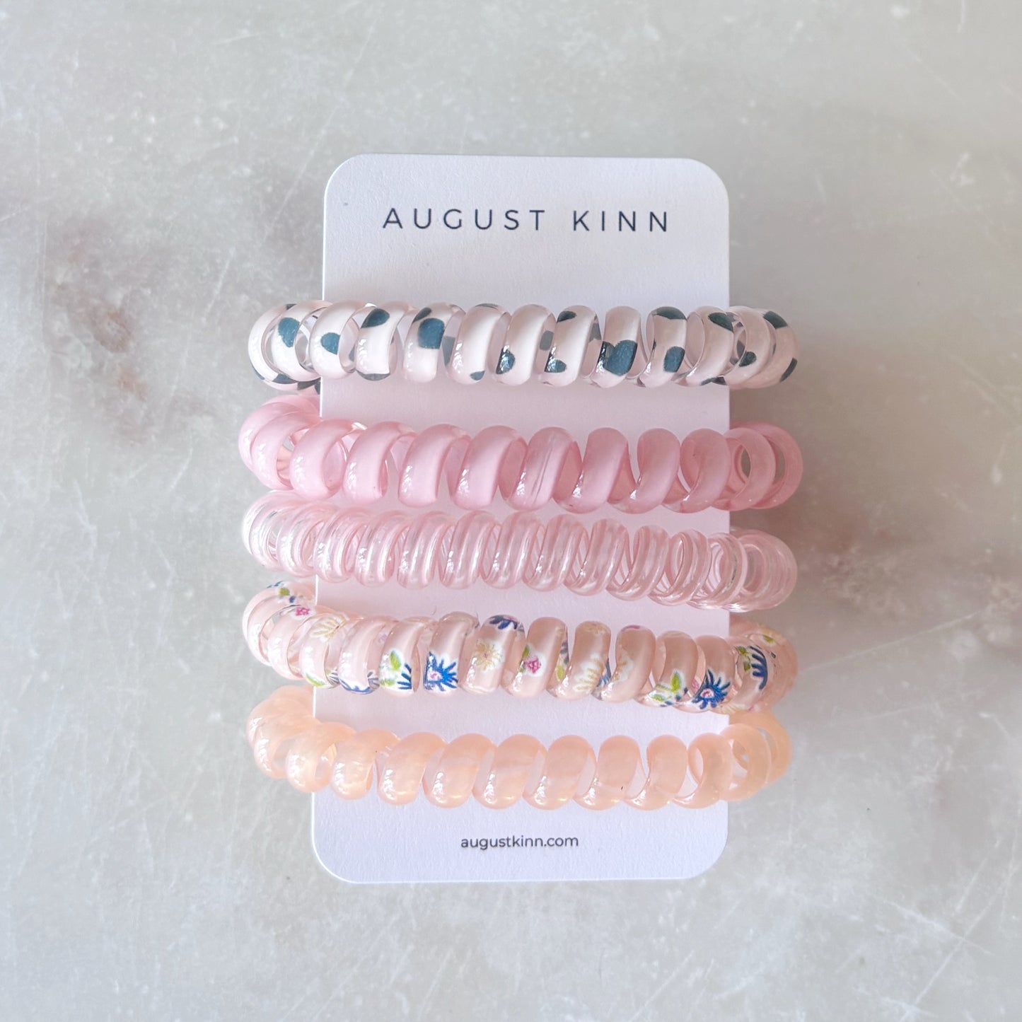 Coil Hair Ties - Pink