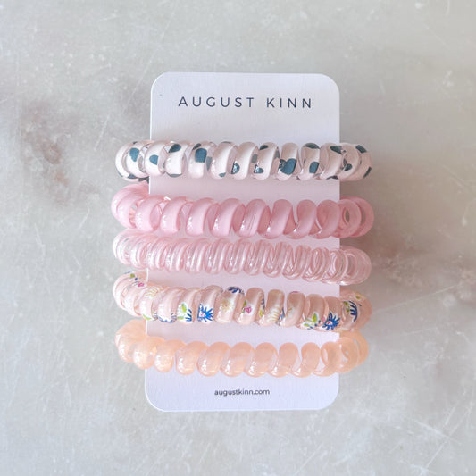 Coil Hair Ties - Pink