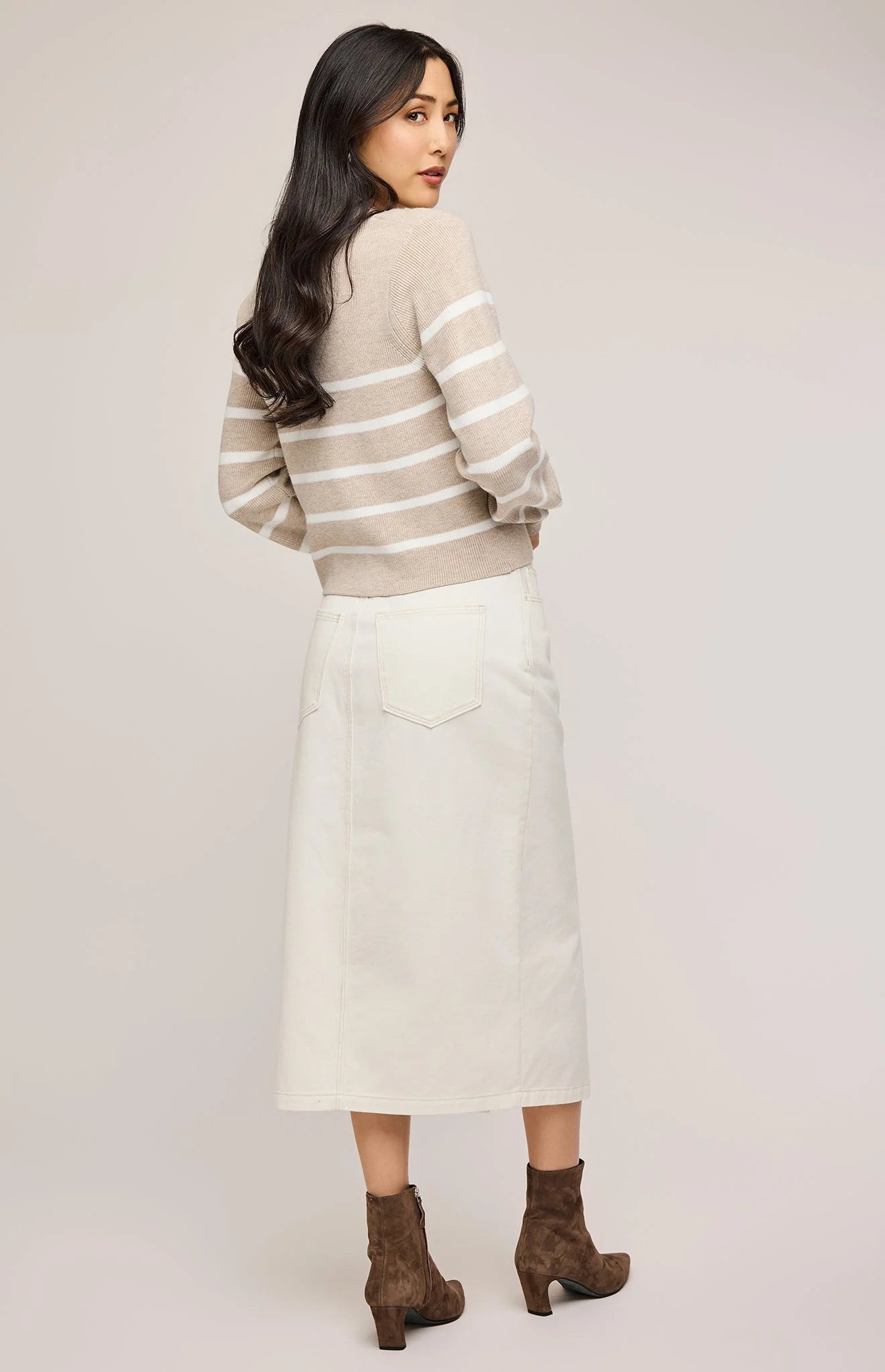 Georgia Midi Skirt - White