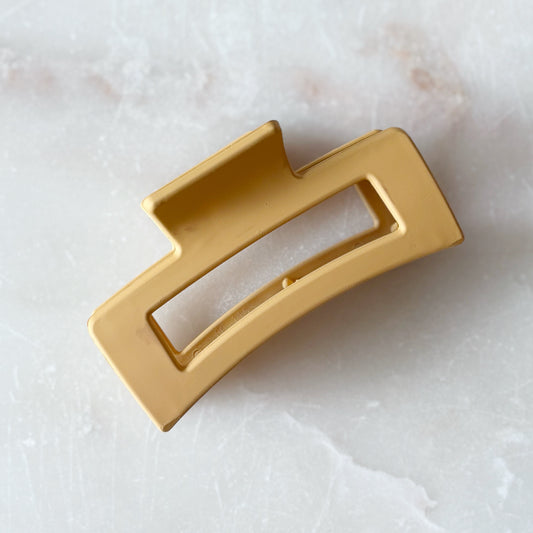 Large Cutout Claw Clip - Mustard