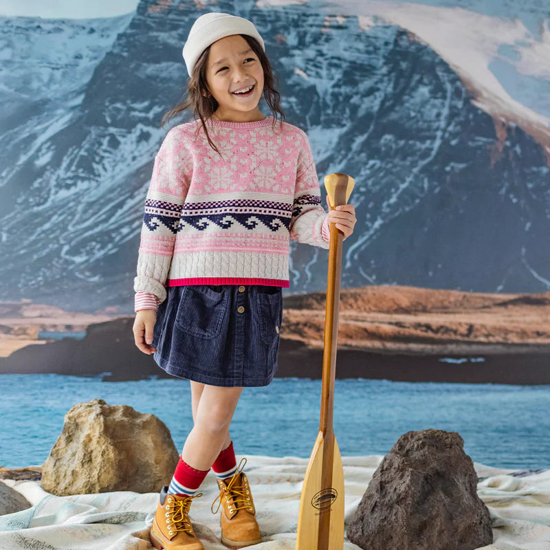 Cable Knit Sweater - Pink