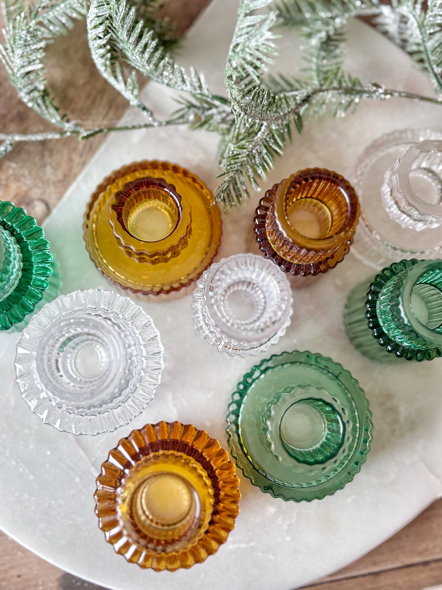 Glass Candle Holder - Emerald