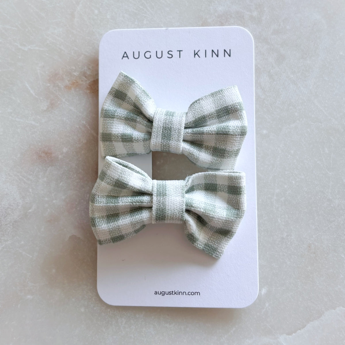 Mini Hair Clips - Green (set of 2)