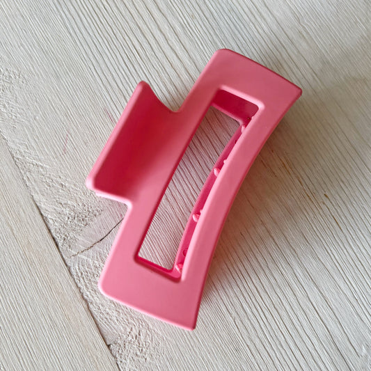 Large Cutout Claw Clip - Bright Pink