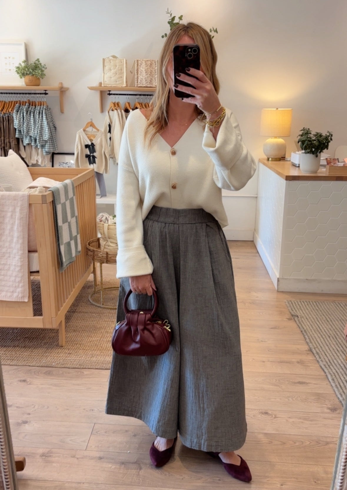 Wide Leg Palazzo Pants - (O/S)