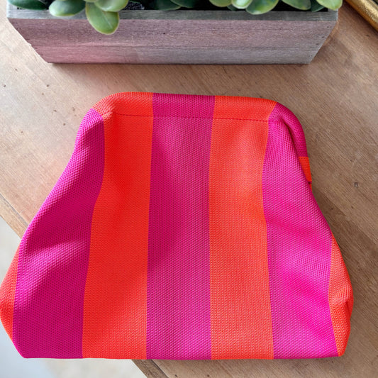 Summer Clutch - Hot Pink/Orange Stripes