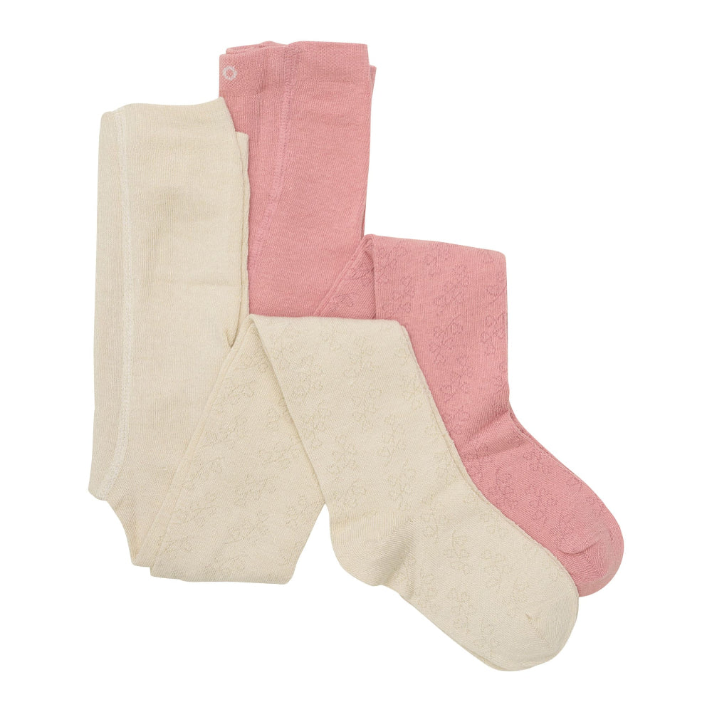 Knit Tights - Pink/Beige