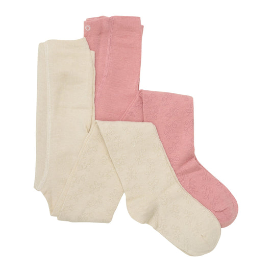 Knit Tights - Pink/Beige
