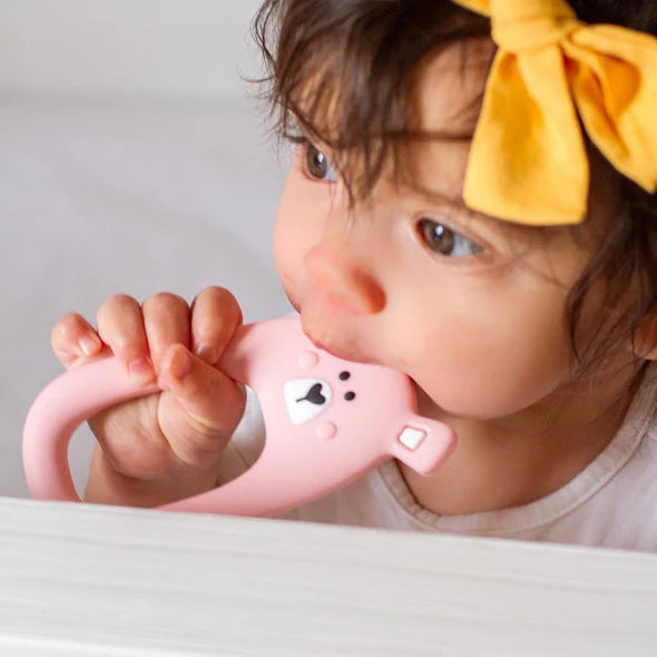 Silicone Teether - Pink Bear