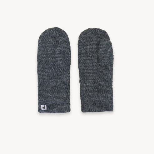 Alpaca Fleece Lined Mittens - Charcoal