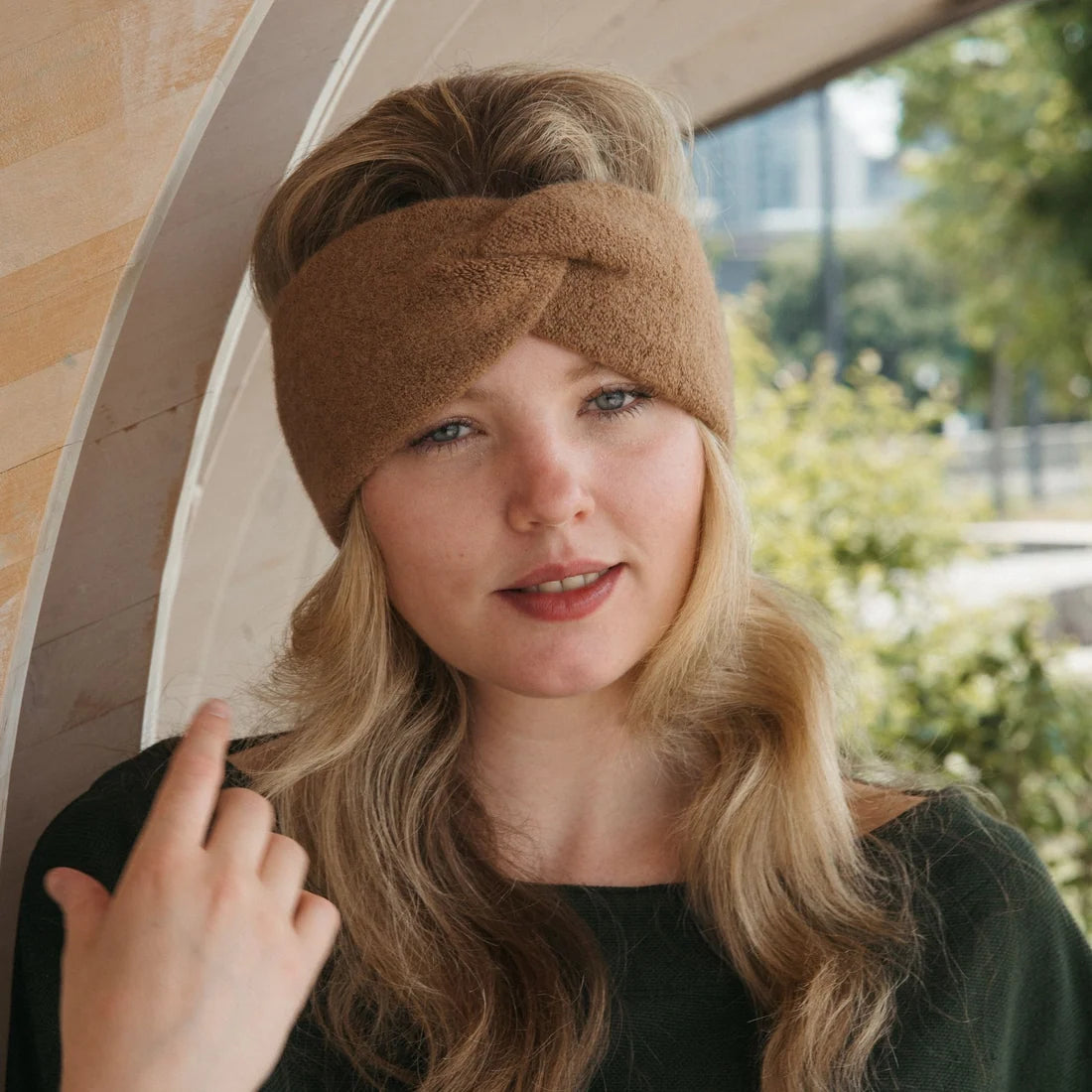 Twisted Baby Alpaca Headband - Affogato