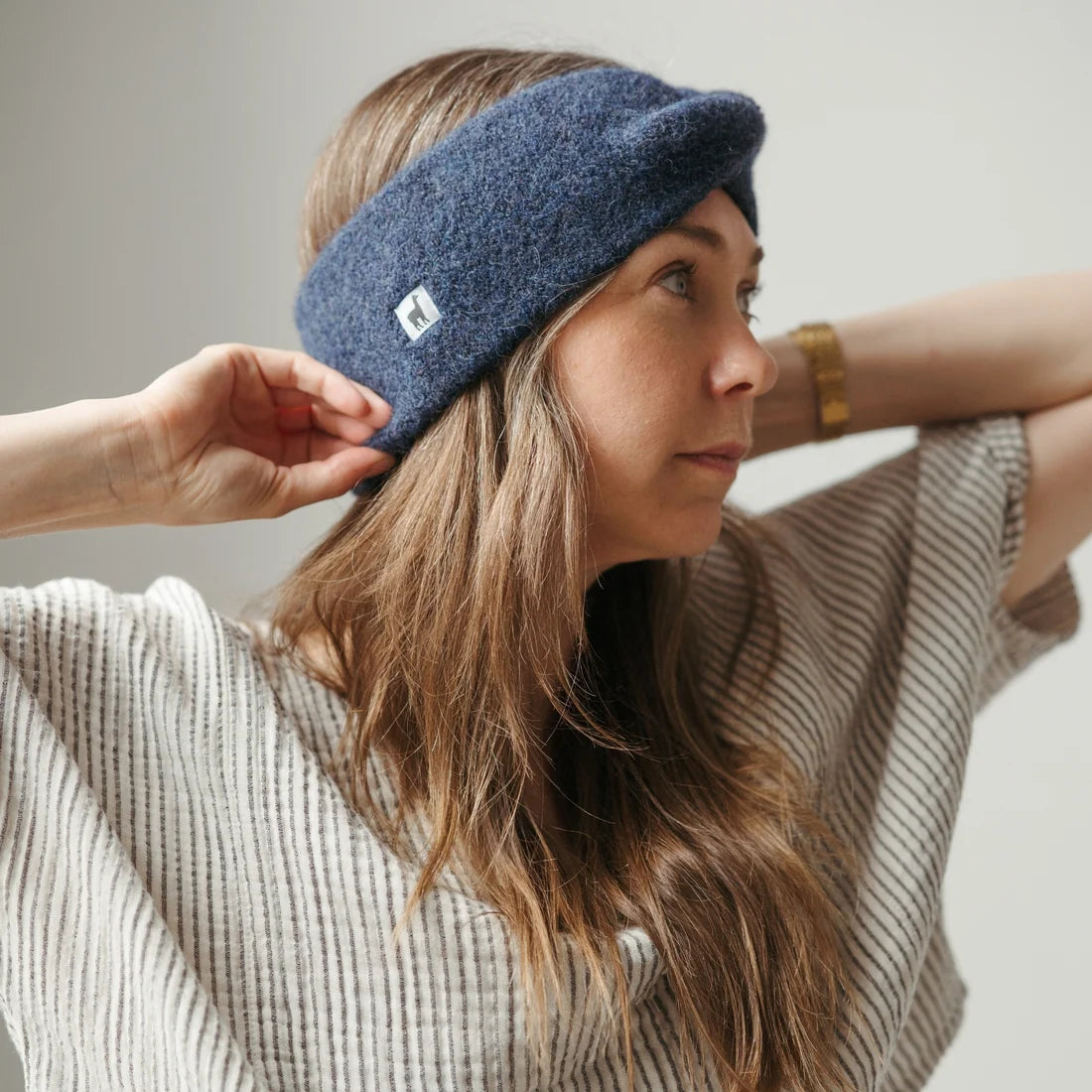 Twisted Baby Alpaca Headband - Denim