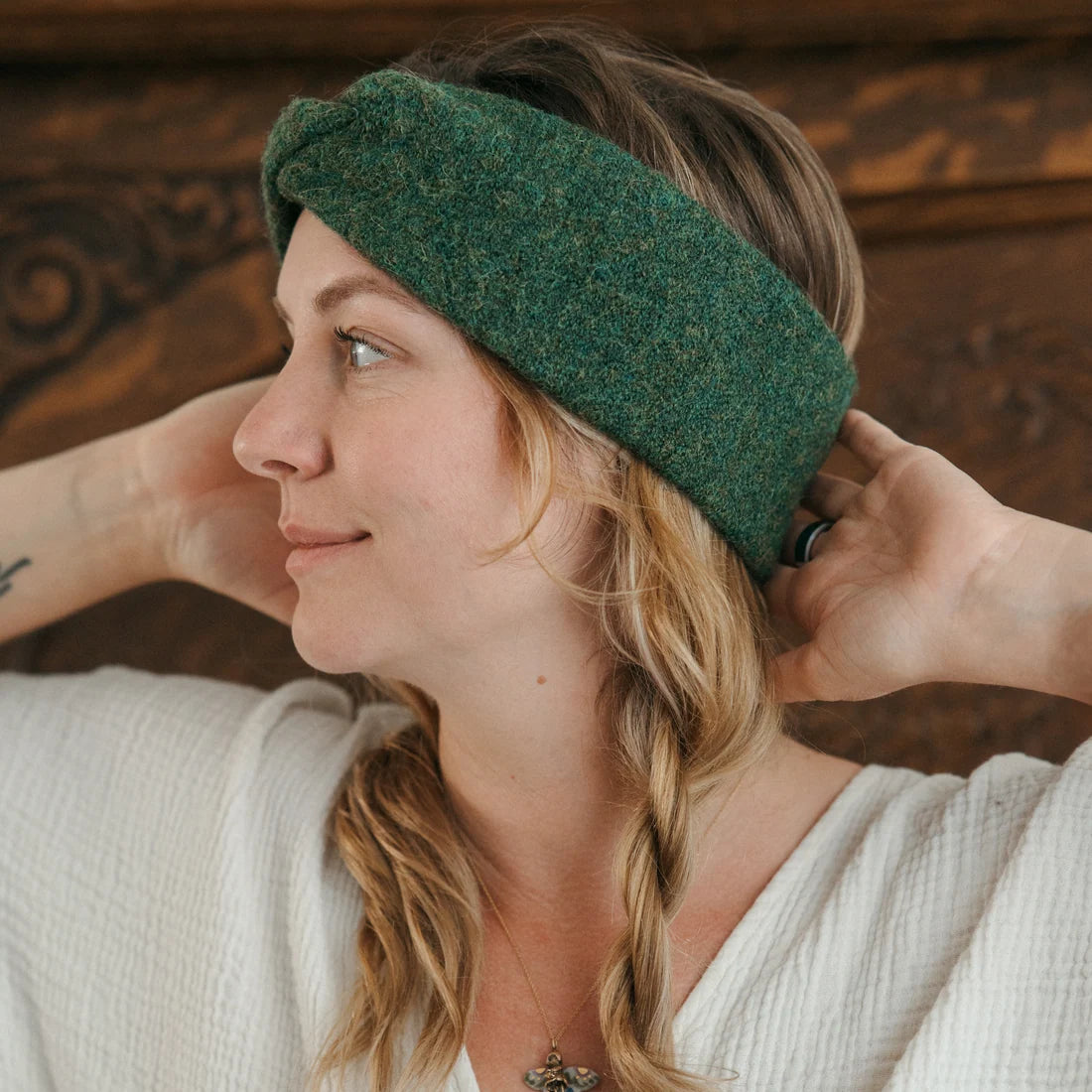 Twisted Baby Alpaca Headband - Woodland