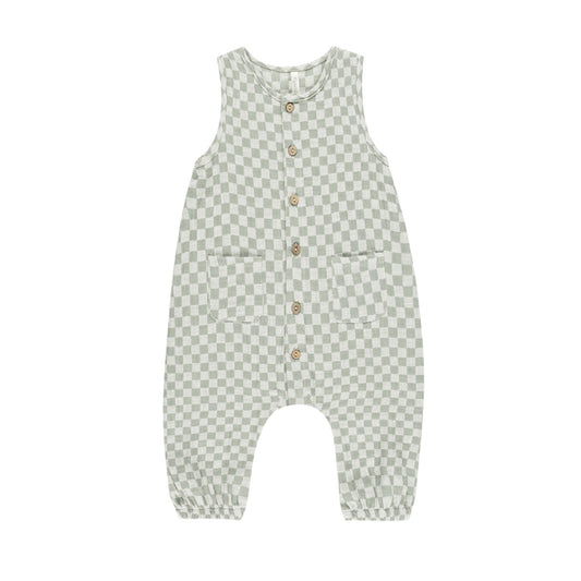 Woven Jumpsuit - Sage Check