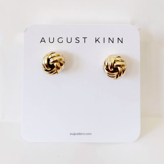 Gold Twist Stud Earrings