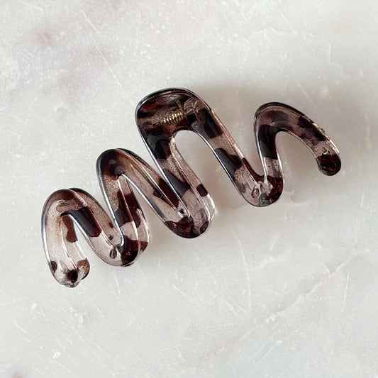 Jelly Scribble Hair Clip - Tortoise