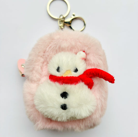 Plush Holiday Coin Purse - Snowman