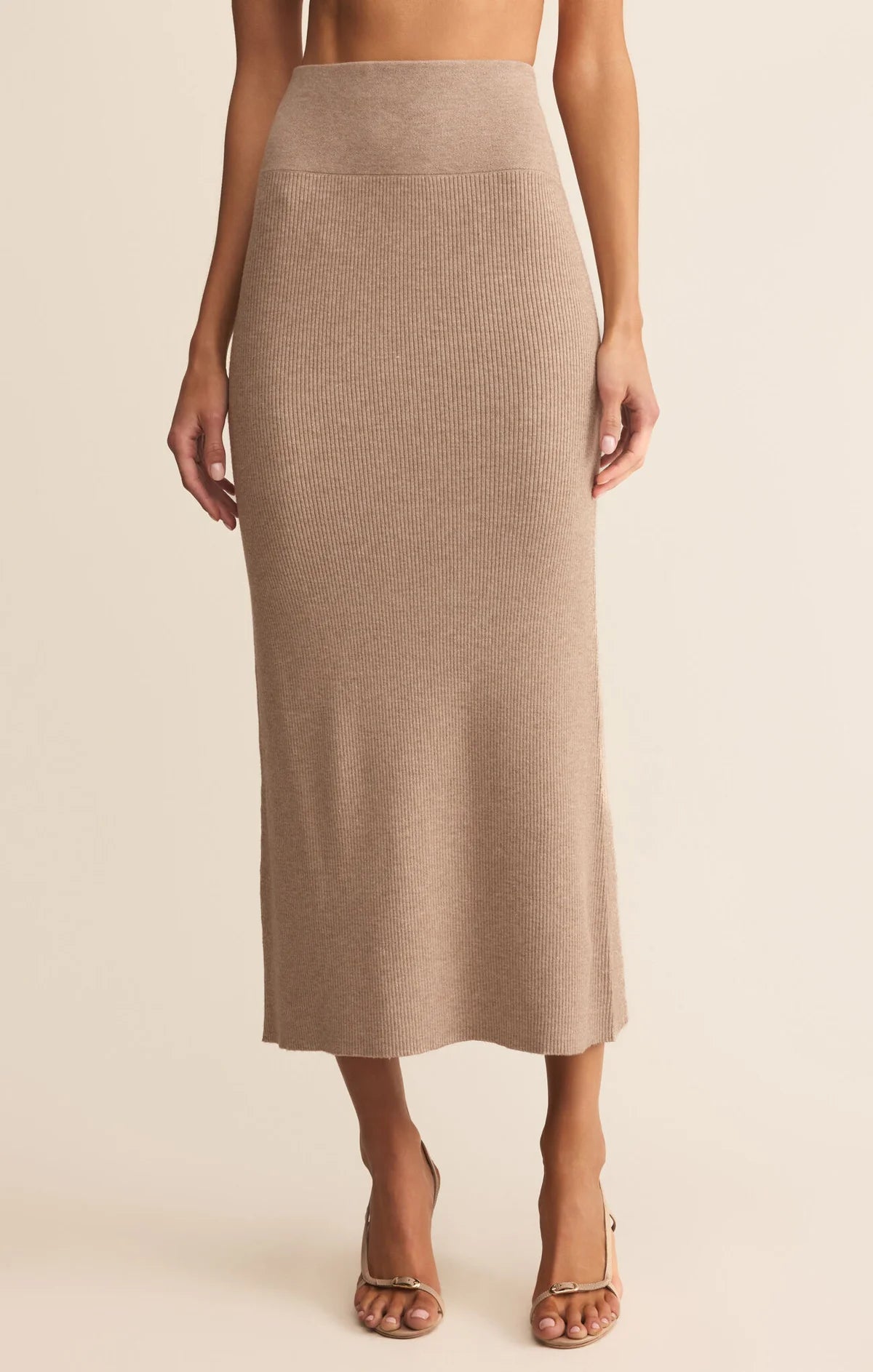 Eloise Ribbed Skirt - Natural Heather