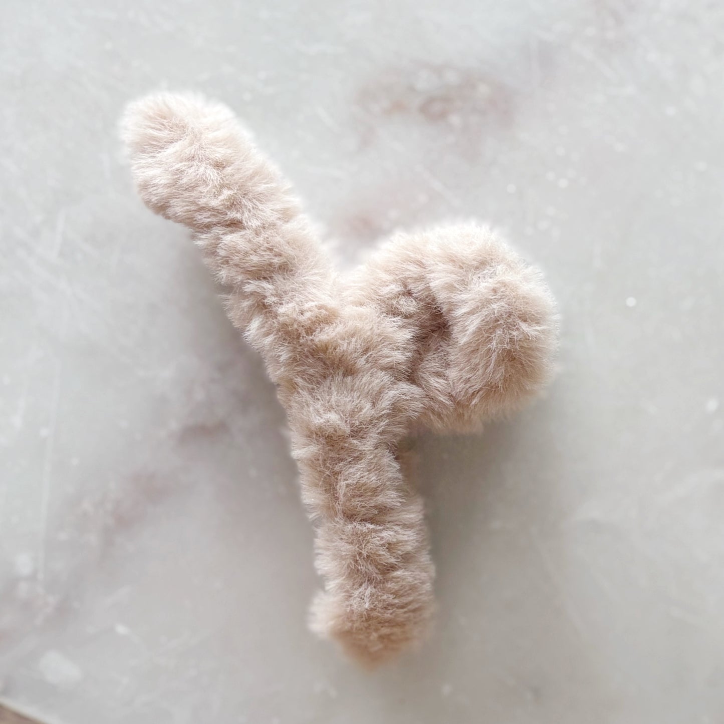Fluffy Hair Clip - Coffee