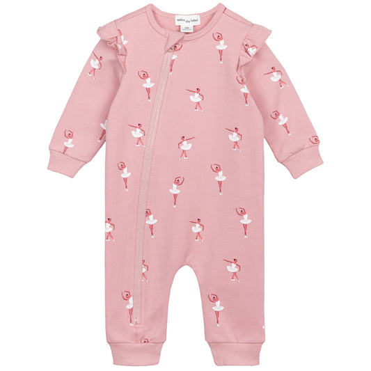 Organic Cotton Ruffle Playsuit - Ballerina