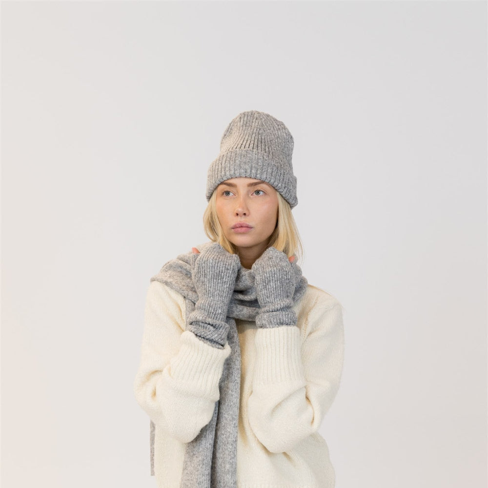 Ribbed Beanie - Grey