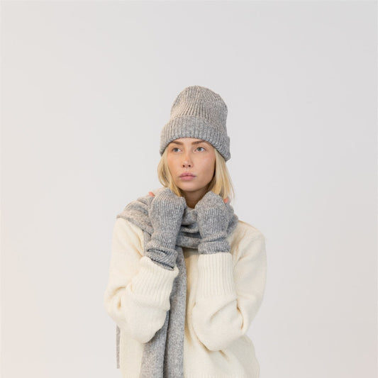 Ribbed Beanie - Grey