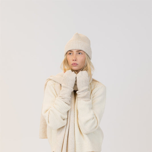 Ribbed Beanie - Oatmeal