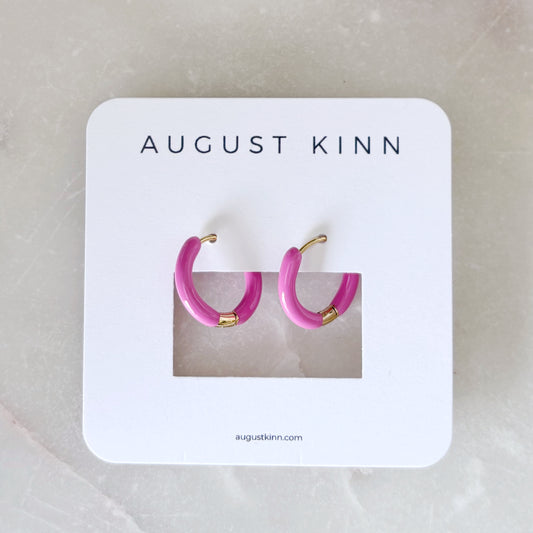 Alpen Earrings - Dark Pink