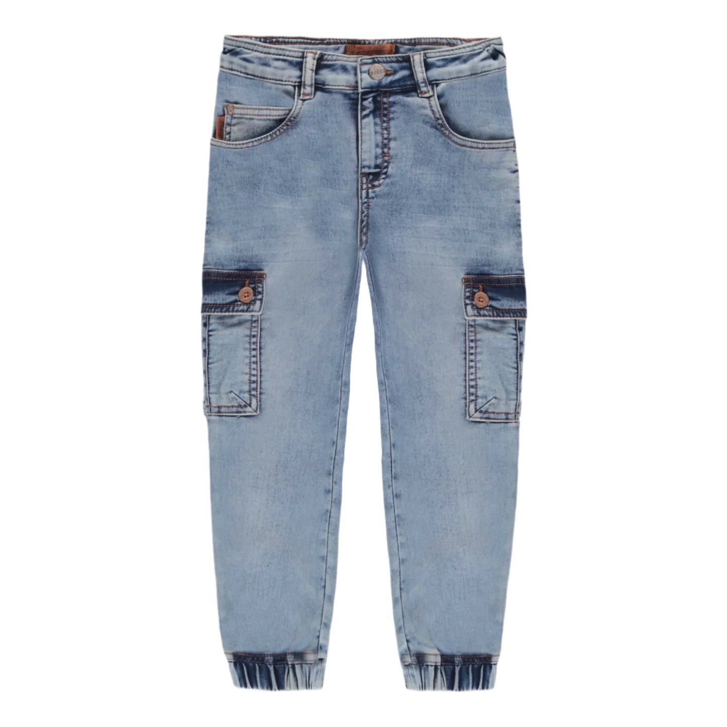 Cargo Style Denim Pant - Light Blue