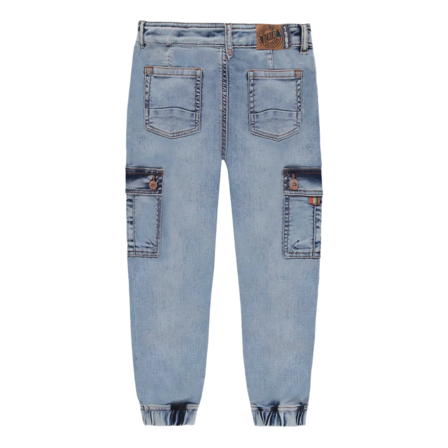 Cargo Style Denim Pant - Light Blue