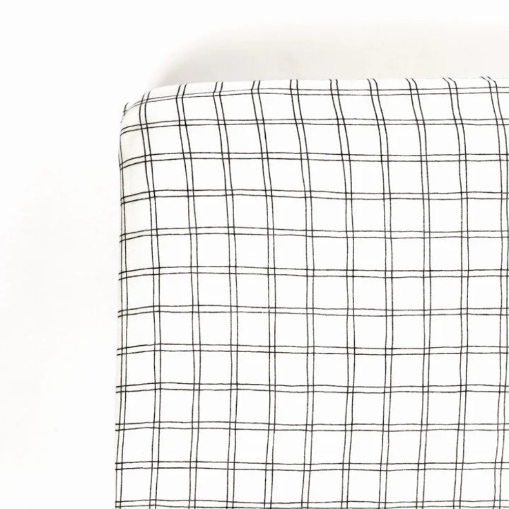 Muslin Fitted Crib Sheet - Grid