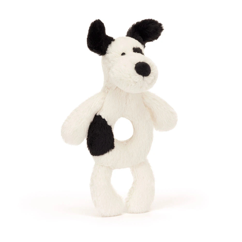 Black and Cream Puppy Rattle