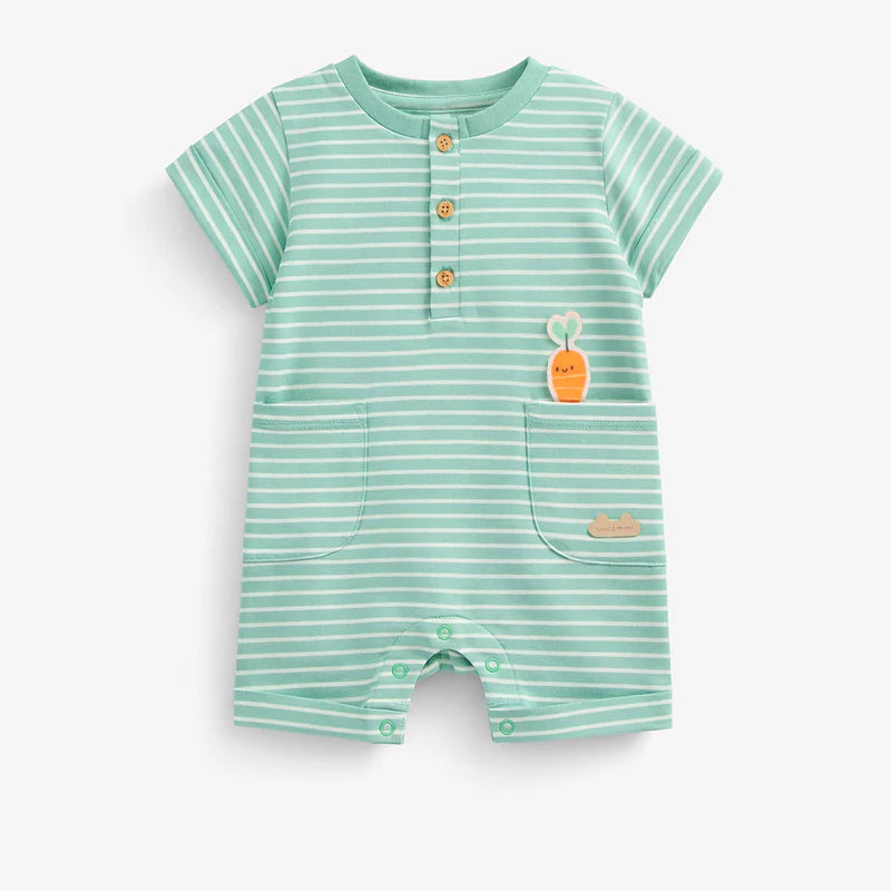 Green Striped  Romper