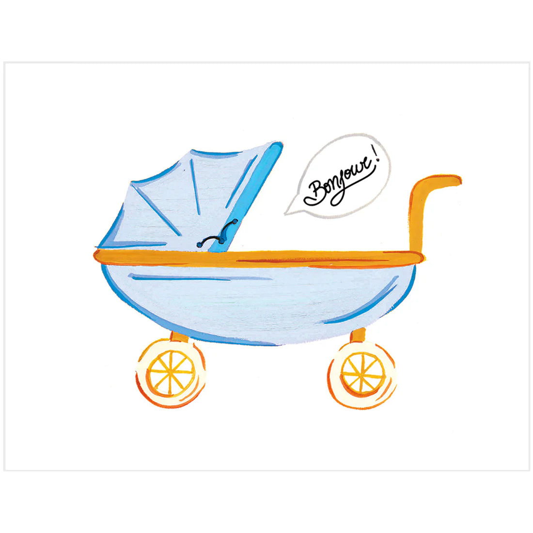 Card - Blue Baby Stroller